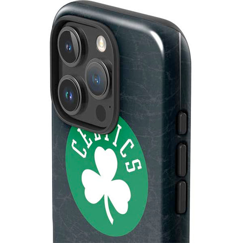 NBA Boston Celtics Black Secondary Logo iPhone 16 Pro Impact Case